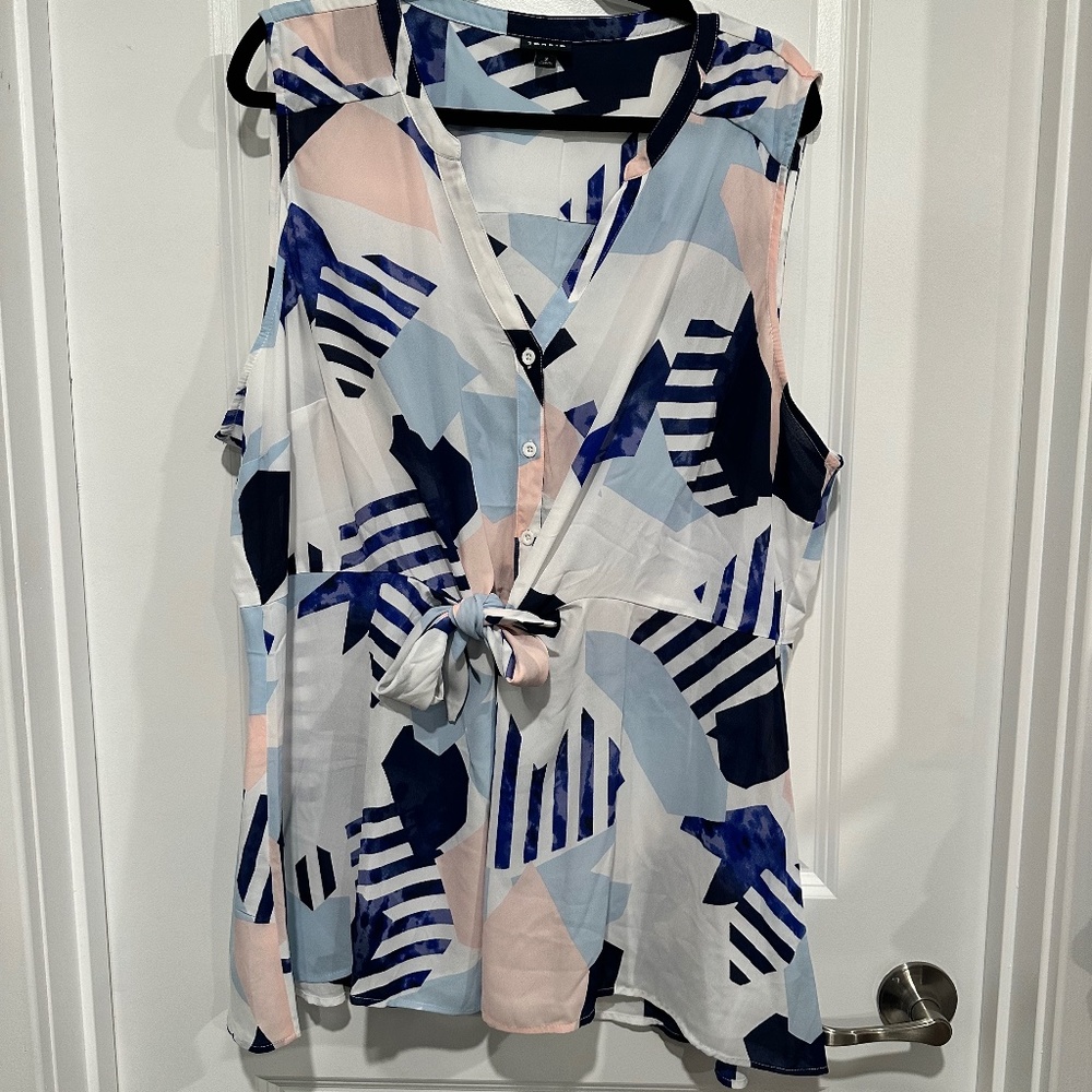 Torrid Size 3 Peplum Georgette Button-Front Tie-F… - image 2